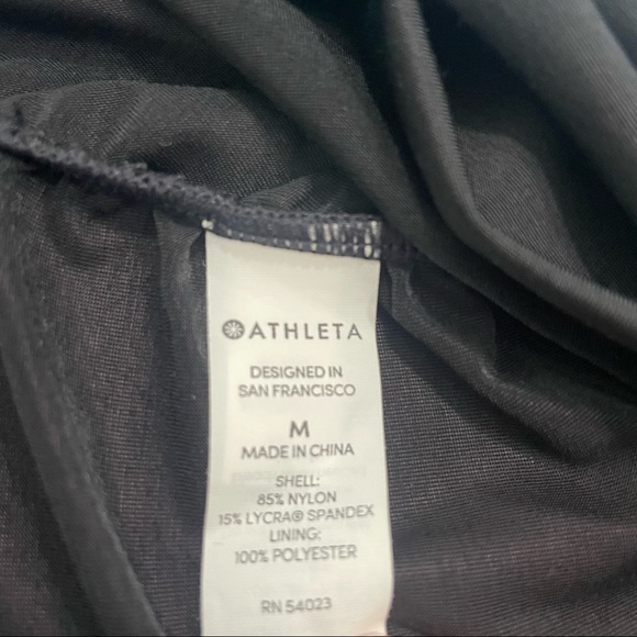 Athleta Black Tankini Top Blouse Hem Strappy Ruched Sides Medium - Picture 8 of 10
